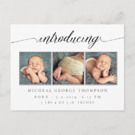 Anúncio de Nascimento de Bebê 3 Fotos