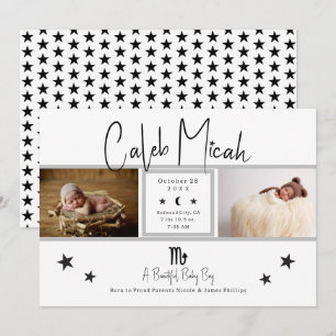 Anúncio de Nascimento de Bebê com Foto das Estrela