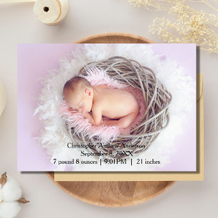 Anúncio de Nascimento de Bebê com Foto Personaliza