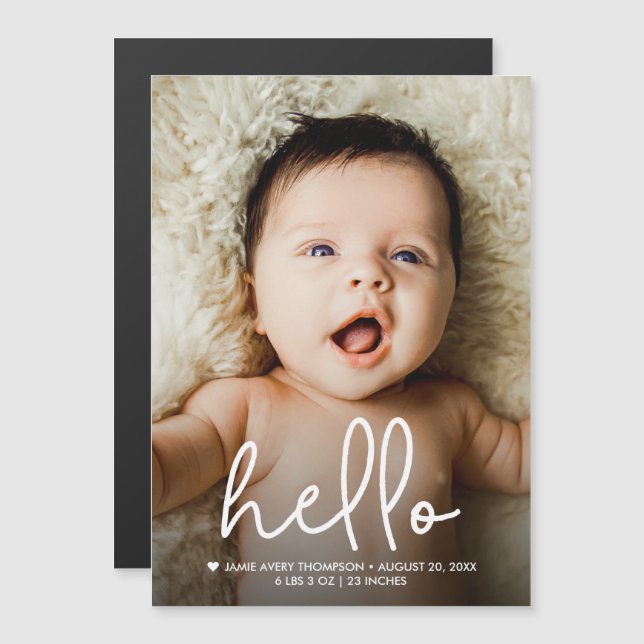 Anúncio de Nascimento de Bebê com Foto Personaliza (Frente/Verso)
