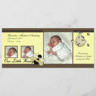 Anúncio de Nascimento de Bebê de Mel