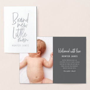 Anúncio de nascimento de bebê desenhado à mão mode