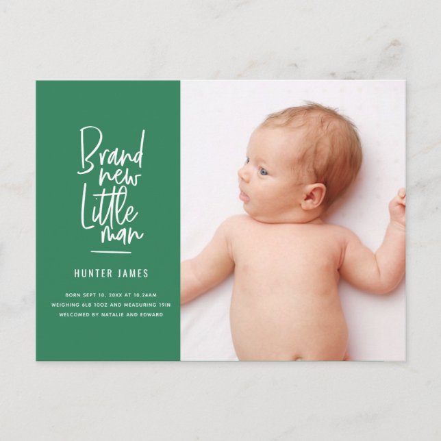 Anúncio de nascimento de bebê desenhado à mão mode (Frente)