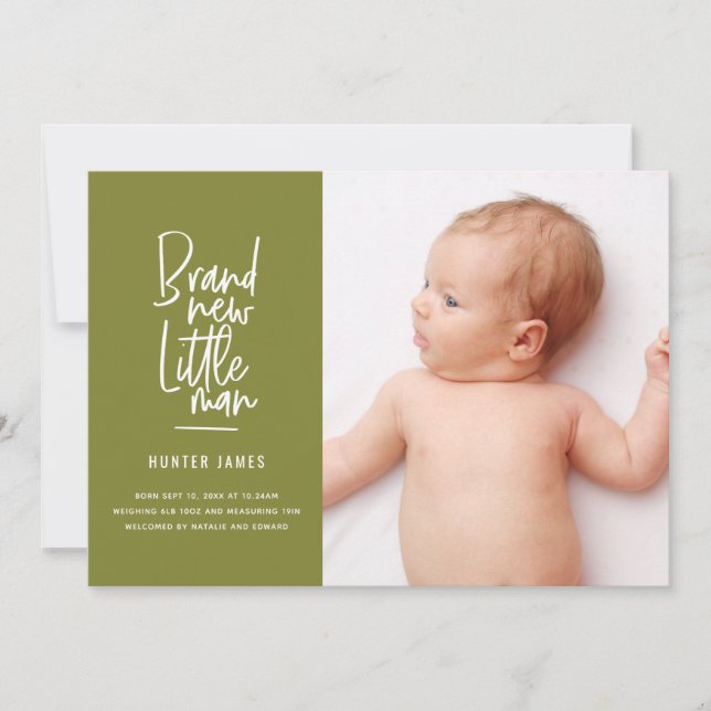 Anúncio de nascimento de bebê desenhado à mão mode (Frente)