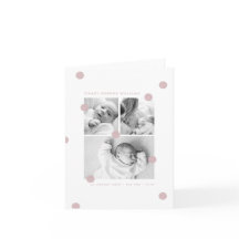 Anúncio de Nascimento de Bebê Moderno Rosa Colagem