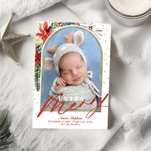 Anúncio de Nascimento de Bebê no Natal com Arco Mo