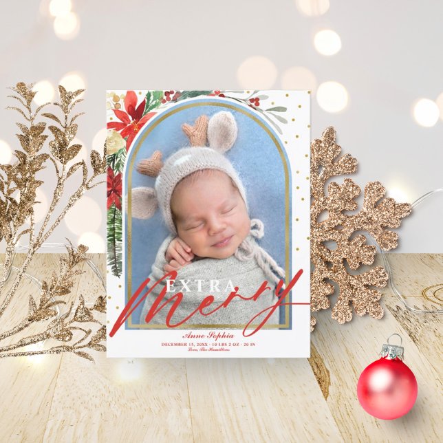 Anúncio de Nascimento de Bebê no Natal com Arco Mo (Criador carregado)