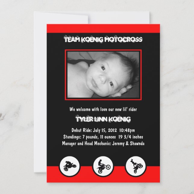 Anúncio de Nascimento de Camada de Camada de Camad (Frente)