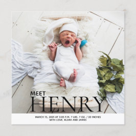 Anúncio de nascimento de colagem de fotos minimali