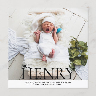 Anúncio de nascimento de colagem de fotos minimali