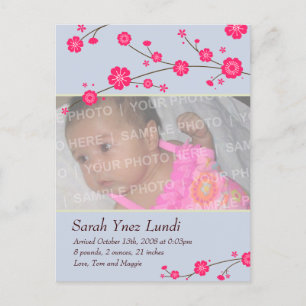 Anúncio de Nascimento de Flores de Cerejeira