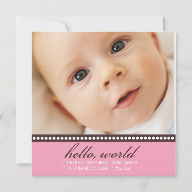 Anúncio de nascimento de foto (Frente)