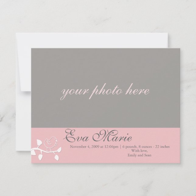 Anúncio de nascimento de foto (Frente)