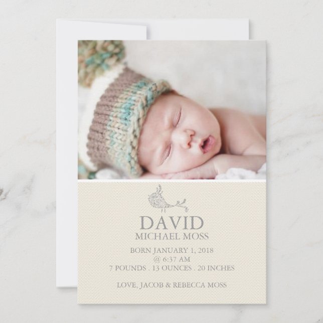 Anúncio de nascimento de foto | Anunciante de páss (Frente)