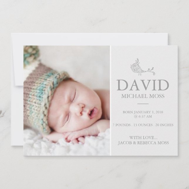 Anúncio de nascimento de foto | Anunciante de páss (Frente)