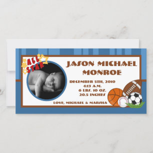 Anúncio de Nascimento de Foto Azul em 4x8