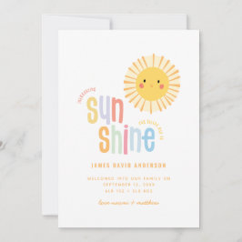 Anúncio de nascimento de foto com ilustração solar