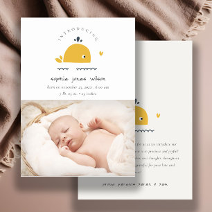 Anúncio de nascimento de Foto Coração de Baleia Ná