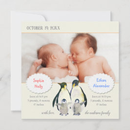 Anúncio de Nascimento de Foto da Família Penguin p
