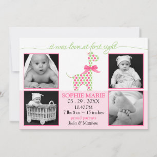 Anúncio de nascimento de Foto da Menina de Girafa