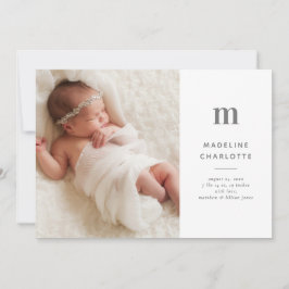 Anúncio de nascimento de Foto das Meninas Iniciais