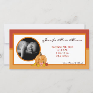 Anúncio de Nascimento de Foto de Abóbora de outono