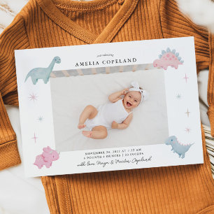 Anúncio de Nascimento de Foto de Bebê Dinossauro R