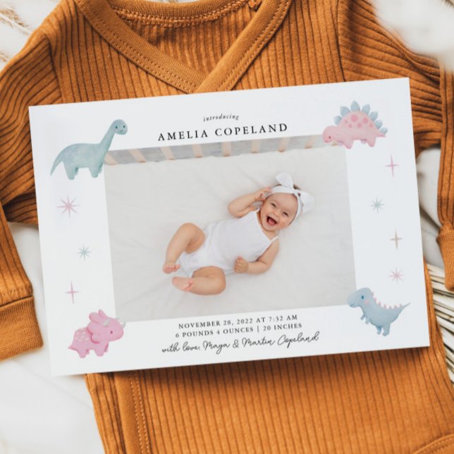 Anúncio de Nascimento de Foto de Bebê Dinossauro R (Criador carregado)