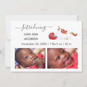 Anúncio de Nascimento de Foto de Bebê Legante e Bo