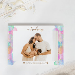 Anúncio de nascimento de Foto de Bolhas Coloridas 