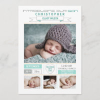 Anúncio de nascimento de foto de chegada do precio