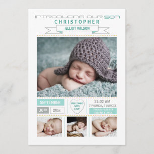 Anúncio de nascimento de foto de chegada do precio