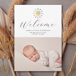 Anúncio de Nascimento de Foto de Menino Sunshine M