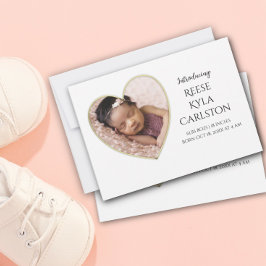 Anúncio de nascimento de Foto de Quadro Coração de