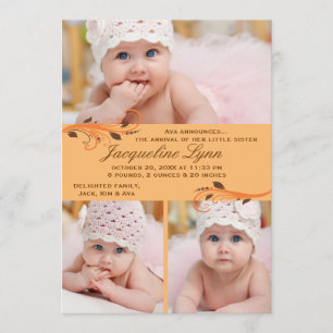 Anúncio de Nascimento de Foto de Queda Flurry