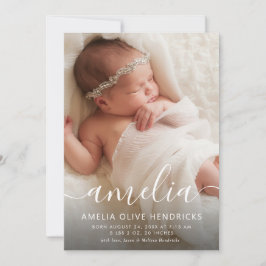 Anúncio de Nascimento de Foto de Script de Assinat