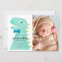 Anúncio de Nascimento de Foto do Bebê Dinossaur