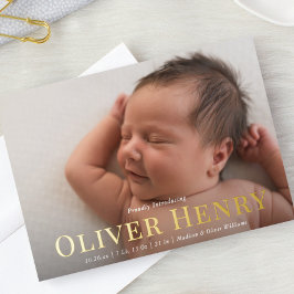 Anúncio de nascimento de Foto do Cheio do Tipo Ele
