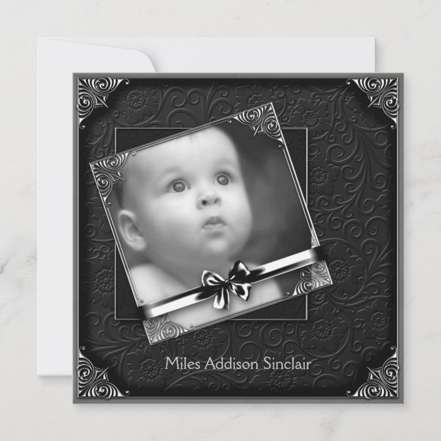 Anúncio de nascimento de Foto do Damasco Negro Ele (Frente)