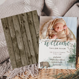 Anúncio de Nascimento de Foto do Urso da Floresta