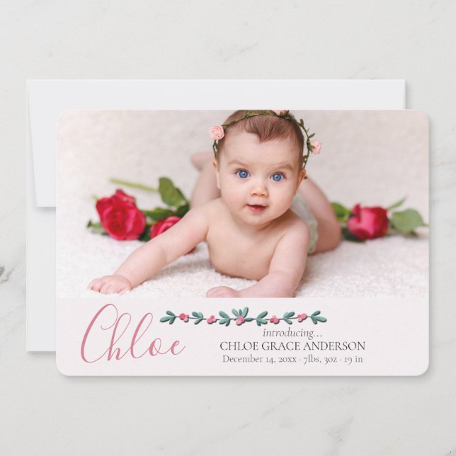 Anúncio de nascimento de Foto Doce e Tender (Frente)
