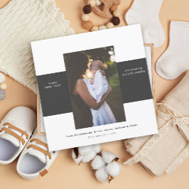 Anúncio de nascimento de Foto em Blocos Simples