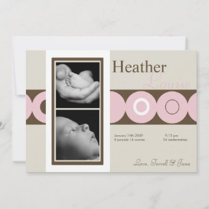 Anúncio de Nascimento de Foto em Círculo Retroativ