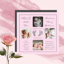 Anúncio de Nascimento de Foto Magnética em Pegadas