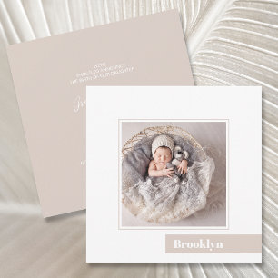 Anúncio de Nascimento de Foto Mínima Simples