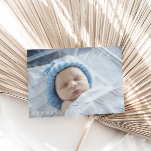 Anúncio de Nascimento de Foto Simples do Bebê