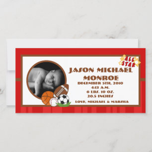 Anúncio de Nascimento de Foto Vermelha 4x8