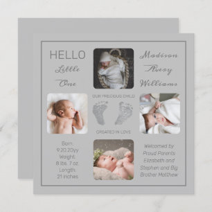 Anúncio de Nascimento de Fotos Múltiplas