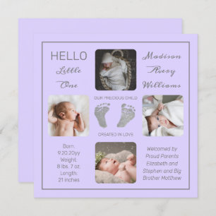 Anúncio de Nascimento de Fotos Múltiplas