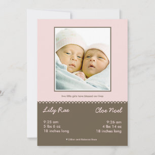 Anúncio de Nascimento de Gêmeos Duplamente Abençoa